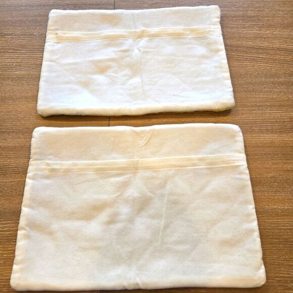 Velvet Pillow Sham Gold With White Stitching Geometric Pattern Rectangle - Picture 3 of 5